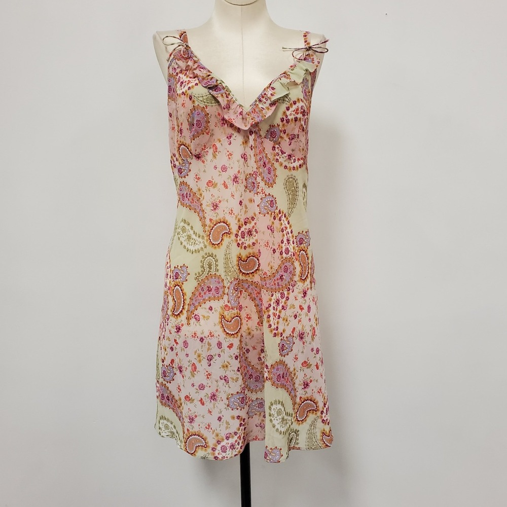 Ivy & Annabelle Y2K Patchwork Slip Dress Size XL Fairy Whimsical Babydoll Sheer